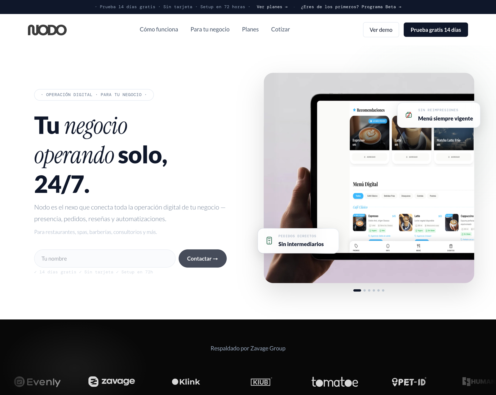 Sitio de Nodo (nodo.business) — operación digital para tu negocio